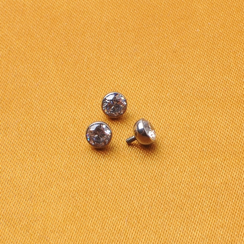 wholesale body piercing jewelry bowl cup zircon earrings made of f136 titanium by ninesafe-P358