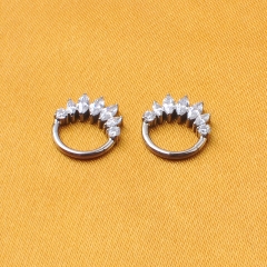 Astm F136 Titanium Marquise CZ Hinged Segment Clicker Titanium Conch Cartilage Earring Piercing f136 piercing--W193