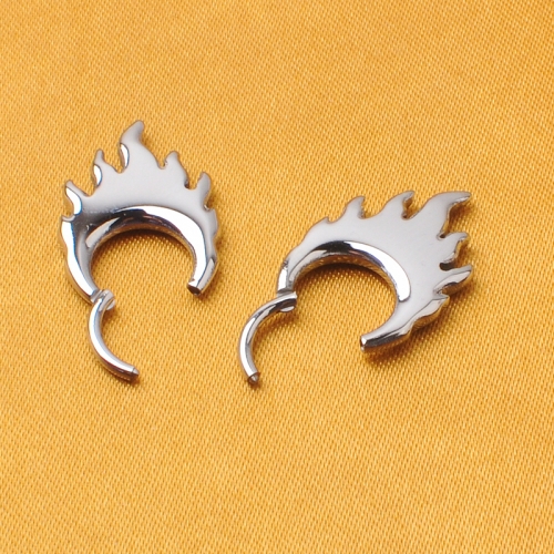 New Arrival F136 Titanium Hinged Segment Ring CNC Engraving Fire Shaped Lobe Earring Nose Piercing Septum Hoop Nose Ring--W194