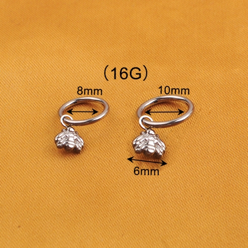 ASTM-F136 TITANIUM bee dangling hinged clicker ring earrings hinged Septum Clicker ring nose ring earring fashion piercing--W168