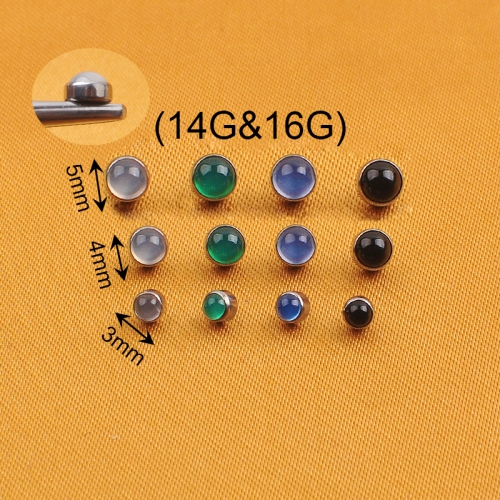 ASTM F136 Titanium Piercing Jewelry Titanium Round Shape 1.2 mm Internally Thread Body Piercing Jewelry