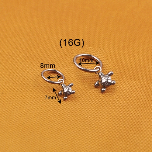 Wholesale Fashion ASTM F136 Titanium Segment Ring Hinged Clickers Piercing Earring Body Jewelry of turtle--W178