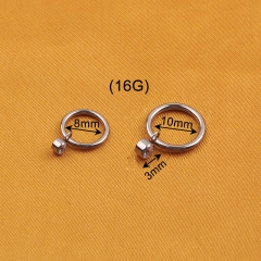 Hinged Segment Hoop Earrings Pendant CZ Paved Tragus Ear Lip Nose Ring For Women Men ASTM F136 Drop Ship--W179