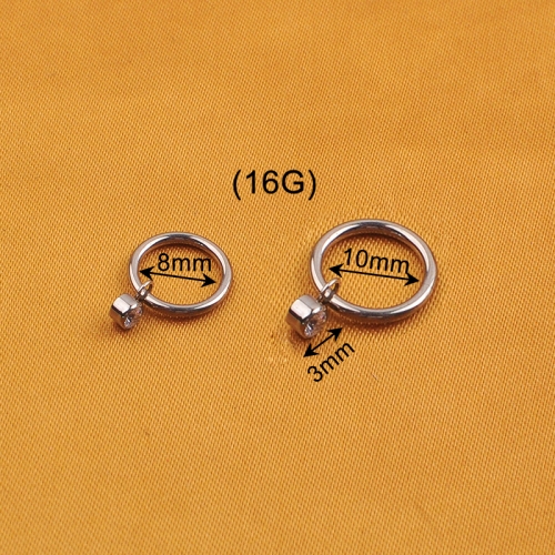 Hinged Segment Hoop Earrings Pendant CZ Paved Tragus Ear Lip Nose Ring For Women Men ASTM F136 Drop Ship--W179