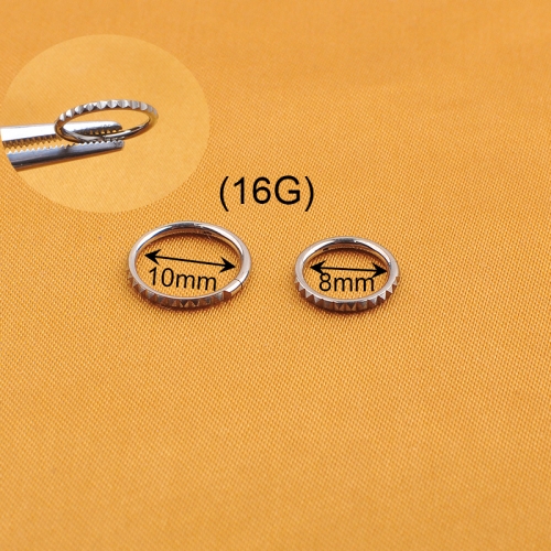 Ring Piercing Hinged Segments With 1 ring Jagged shape ASTM F136 Titanium body piercing jewelry  ASTM F136-W54