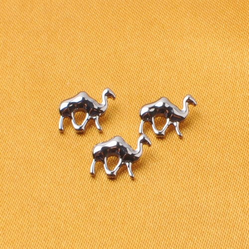 ASTM -F136 Titanium cute Camel Internally threaded Flat Back Labret Ear Cartilage Helix Tragus Piercing Lobe Stud Body Jewelry Labret Nose Studs--P375