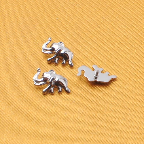 ASTM F136 Titanium Elephant Shape Ear Stud Nose Stud Earring Labre Body Piercing Jewelry made by Ninesafe piercing made-P400by Ninesafe piercing