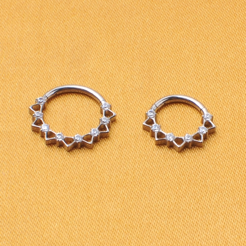 Wholesale Astm F136 Titanium Flower Earring Nose Ring Helix Stud Piercing Jewelry Hoop Body Piercing-W221