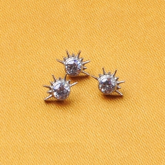 ASTM F136 Titanium Starburst Half With CZ Cartilage Earring Piercing 16G Star Helix Tragus Labret Stud Body Jewelry--P409