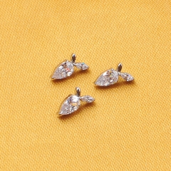 ASTM F136 Titanium Marquise CZ carrot  Labret Piercing Jewelry 16 Gauge Flat Back Earring Stud--P419