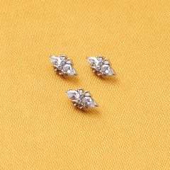 ASTM-F136 Titanium Silver Jewelry Popular CZ Zirconia Stone Minimalist Almighty Stud Earrings--P420