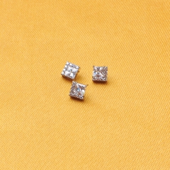 New Arrival Fashion Light Luxury Women's Earrings High Grade Zircon ASTM-F136 titanium Silver Color Stud Earrings --P422