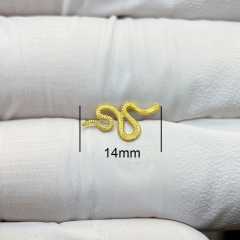 NSPJ  Golden snake Body Piercing Jewelry TOP 14K Real Gold Pin and Thread are ASTM F136 G27