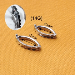 Hot Selling Smooth Belly Button Ring Inlaid With Diamond Zircon Leaf Style Belly Button Nail Belly Button Piercing Jewelry--W197