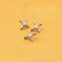 Wholesale CZ Cartilage ASTM F136 Lip Stud Titanium Labret Flat Back Earring Piercing Jewelry--P431