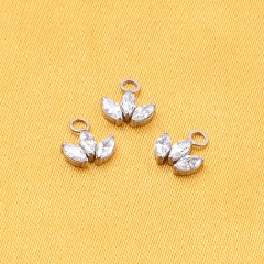 F136 Titanium 3 Marquise Zircon Bezel Setting Labret Earrings Stud Body Jewelry--P437
