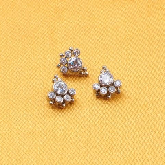 F136 Titanium Labret Lip Stud Rhinestone Piercing Jewelry Personality Trendy Earring Stud With Beads