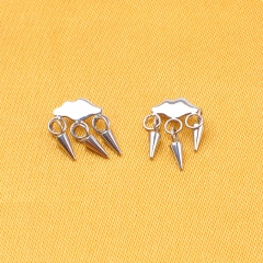 Titanium Labret Studs Ear Nose Internal Threaded & Push in Metal Cone Clusters Set Surrounding Cubic Zircon Studs--P444