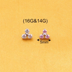 NSPJ  Titanium Body Piercing Jewelry  0.9MM 1.2mm Internally Thread Parts  Ear Piercing Jewelry P013