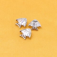 Titanium 4 Baguette Opal Stone Fish Body With CZ Eye Silver Body Jewelry Piercing Helix Earring Ear Labret Wholesale--P458