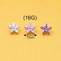 Nine safe piercing Wholesale designer earrings ASTM-F136 titanium Zircon star earrings for Women Fashion Earring Jewelry --P142