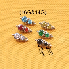 NSPJ Labret Piercing Titanium Body Piercing Jewelry Ear Piercing Jewelry Top Parts Rook Piercing Jewelry  P016