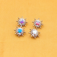 Wholesale Fashion ASTM F136 Titanium 16G Internal Thread Sparkling Opal Stone Labret Fashion Ear Nose Piercing Jewelry--P481