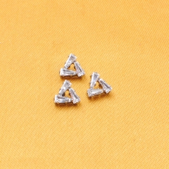 Helix Ear Ring Titanium 3 Baguette CZ Form in Triangle 16G Labret ASTM-F136 titanium Wholesale--P479