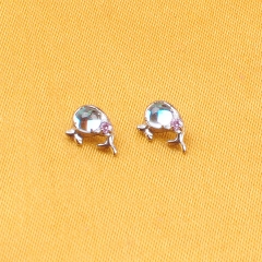 Kissing fish with zircon Jewelry Collection Titanium Piercing Helix Earring Labret Body Lobe Earring Lip Ring Jewelry Wholesale--P491