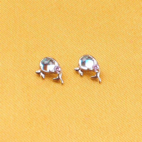 Kissing fish with zircon Jewelry Collection Titanium Piercing Helix Earring Labret Body Lobe Earring Lip Ring Jewelry Wholesale--P491