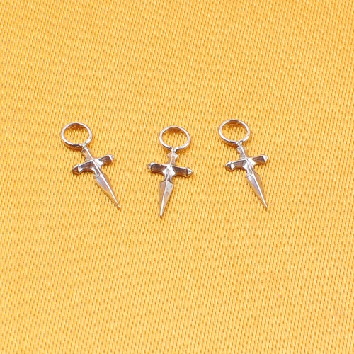 Cross Personality Retro Trend Fashion Dangle Earrings Simple ASTM-F136 titanium Sword Design with Street Hip Hop Style--P494