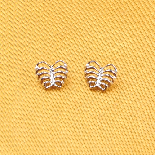 ASTM F136 Titanium Earring Piercing Jewelry Heart Skeleton Ribs Internally Threaded Titanium Labret Body Jewelry End--P493