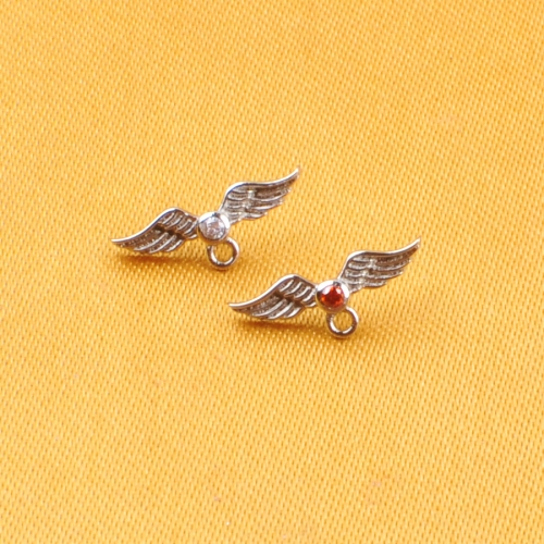 ASTM F136 Titanium Devil Wings Labret Helix Tragus Cartilage Halloween Flat Back Earring Piercing Jewelry Wholesale--P496