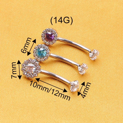 ASTM-F136 titanium Fancy Ferido Ball Design Belly Navel Rings Belly Button Ring Piercing Jewelry--W86