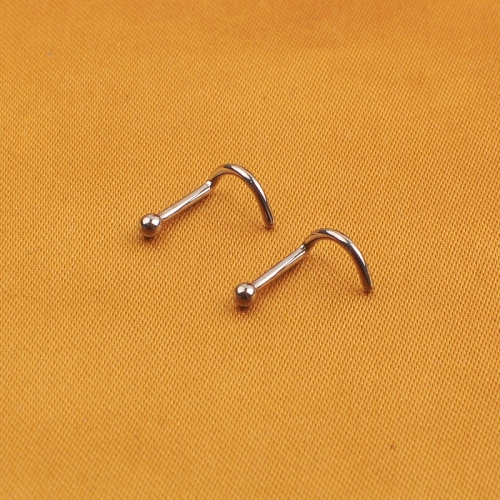 ASTM F136 Titanium Nose Rings Screw Nose Stud for Women Body Piercing Jewelry 2MM Ball Top--W25
