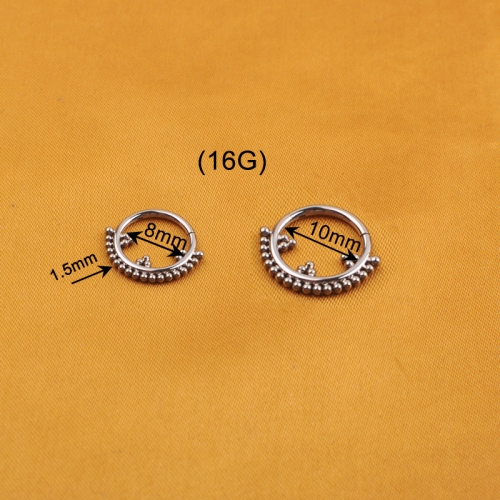 ASTM-F136 titanium Fashion Hinged Beans Chain Clicker Rings Segment Cartilage Earring Nose Hoop Piercing Jewelry--W184
