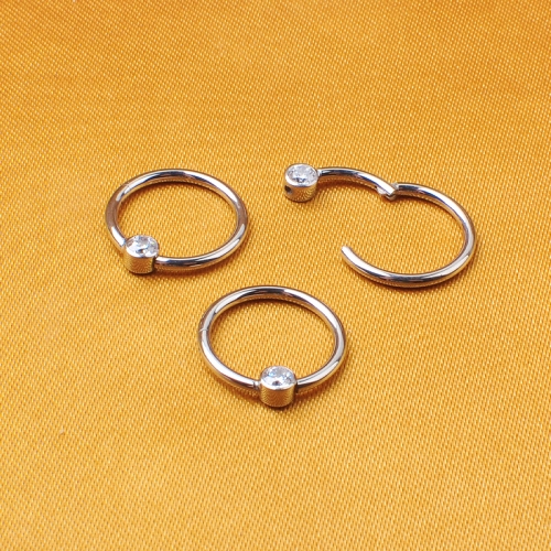 Bead Hoop Nose Rings Body Piercing Jewelry ASTM F136 Titanium Fashion Lobe Helix Conch Earrings for Women New Arrival--W224