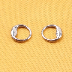 ASTM-F136 Titanium Septum Ring 16G Silver Moon with smile Septum Piercing Jewelry Dainty Helix Daith Earrings for Women Men--W240
