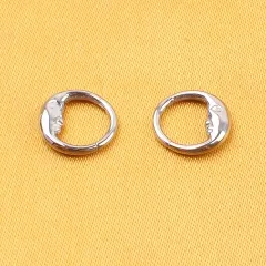 ASTM-F136 Titanium Septum Ring 16G Silver Moon with smile Septum Piercing Jewelry Dainty Helix Daith Earrings for Women Men--W240