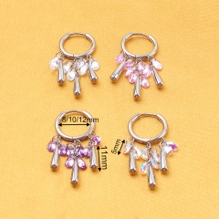 Clover Jewelry New ASTM F136 Titanium Hinged Segment Clicker With Dangle Drop Cartilage Helix Earrings Body Piercing Jewelry--W235