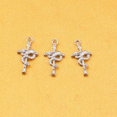 New Summer Punk Jewelry Accessories ASTM-F136 titanium Necklace Dragon and Cross Pendant Necklace Accessories for Women Men--P505