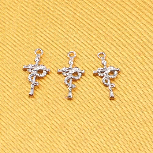 New Summer Punk Jewelry Accessories ASTM-F136 titanium Necklace Dragon and Cross Pendant Necklace Accessories for Women Men--P505