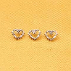 ASTM F136 Titanium 16G Tiny Hollow Heart Flat Back Stud Gothic Cartilage Tragus Helix Stud Earring Labret Piercing--P509