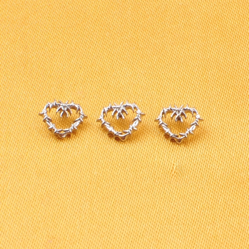 ASTM F136 Titanium 16G Tiny Hollow Heart Flat Back Stud Gothic Cartilage Tragus Helix Stud Earring Labret Piercing--P509