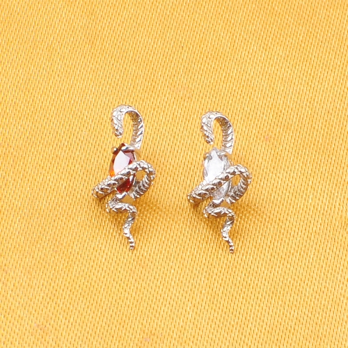 Jewelry's Fashionable ASTM-F136 Titanium Snake Ear Tragus Piercing Cartilage Lip Ring Flatback Labret Zircon Children-P510