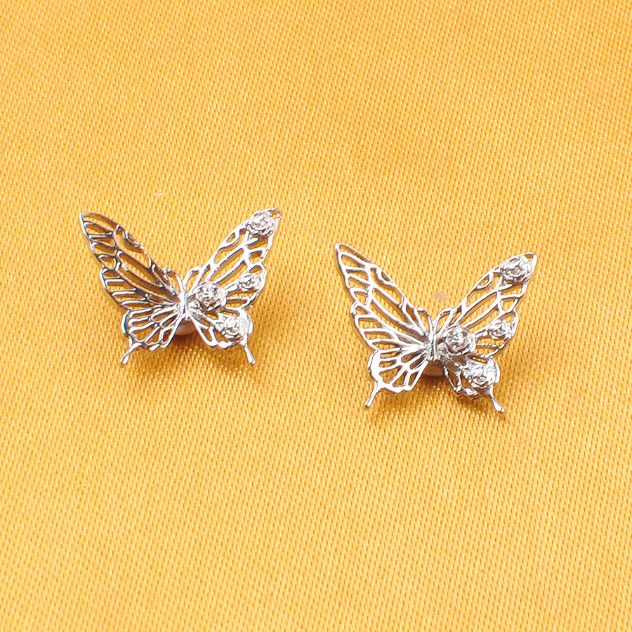 New Arrival 3D Casting Butterflies with flower Jewelry Collection Titanium Piercing Helix Earring Labret Body Lobe Earring Lip Ring Jewelry--P499
