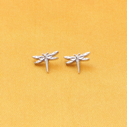 ASTM-F136 titanium Dragonfly Stud Earrings for Women Girls Fashion Internally thread jewelry Brincos Brinco Korean Earrings--P512