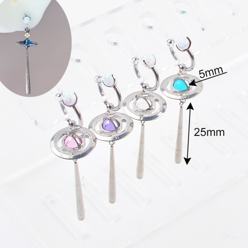 ASTM F136 Titanium 16G Septum Hoop Nose Ring Earrings Labret with opal and natural zircon ball Ear Tragus Lobe Helix Cartilage Body Piercing Jewelry--