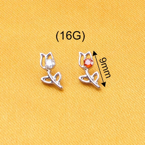 NSPJ ASTM F136 Titanium Piercing Jewelry bunch of flowers Ear Piercing Jewelry Body Piercing Jewelry P183