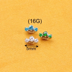 Good Quality piercing supply Low Price ASTM-F136 titanium Exquisite Earrings Brilliant Rhinestone Earring Jewelry tragus piercing jewelry--P146